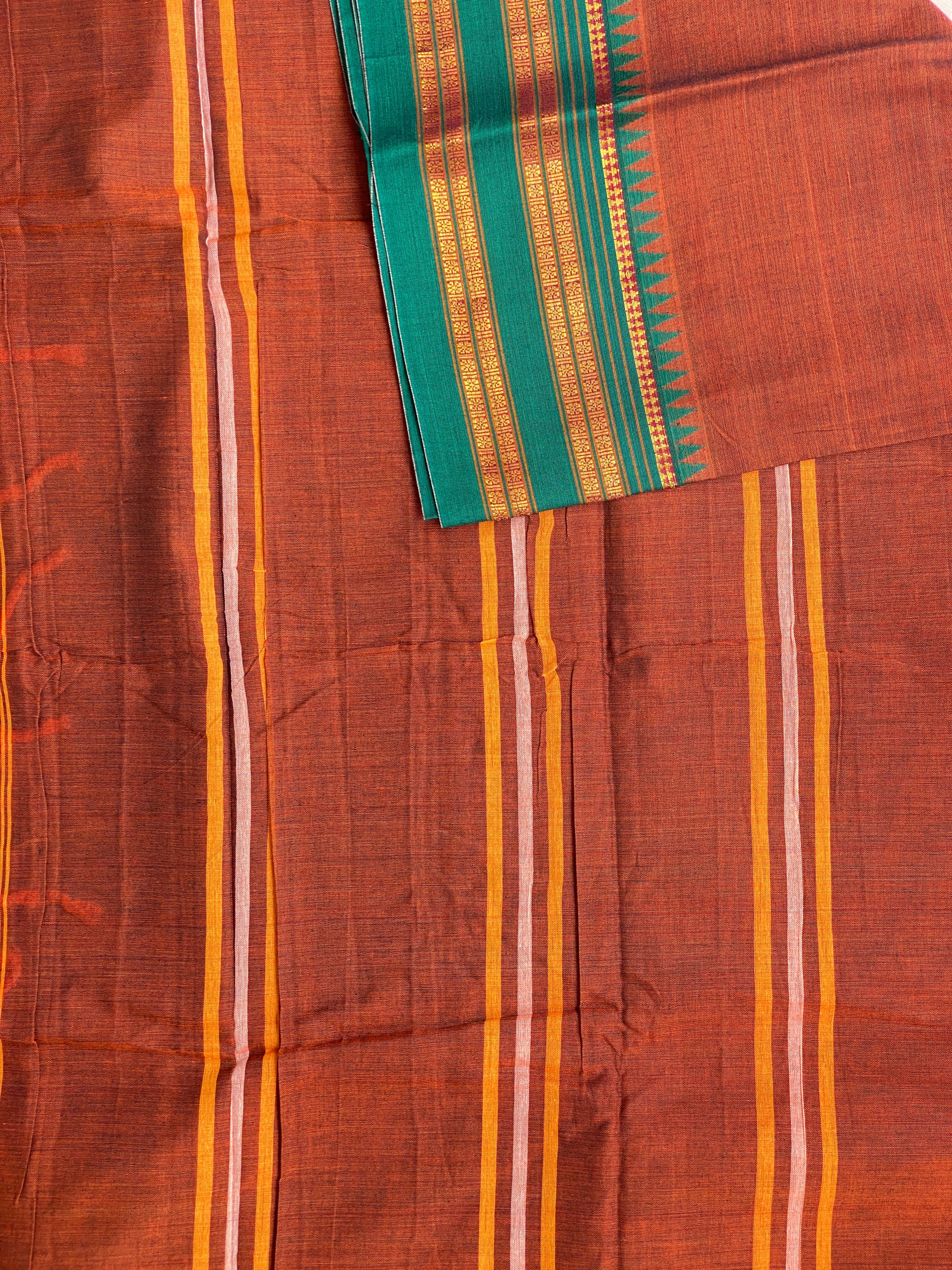 Narayanpet Traditional Border - Rust Brown