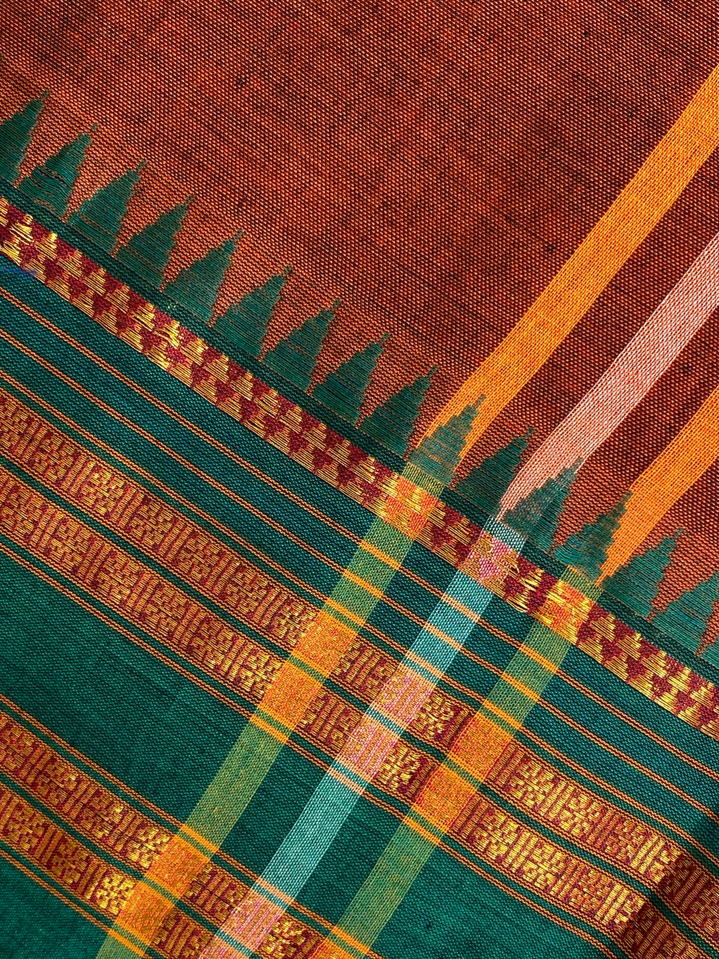 Narayanpet Traditional Border - Rust Brown