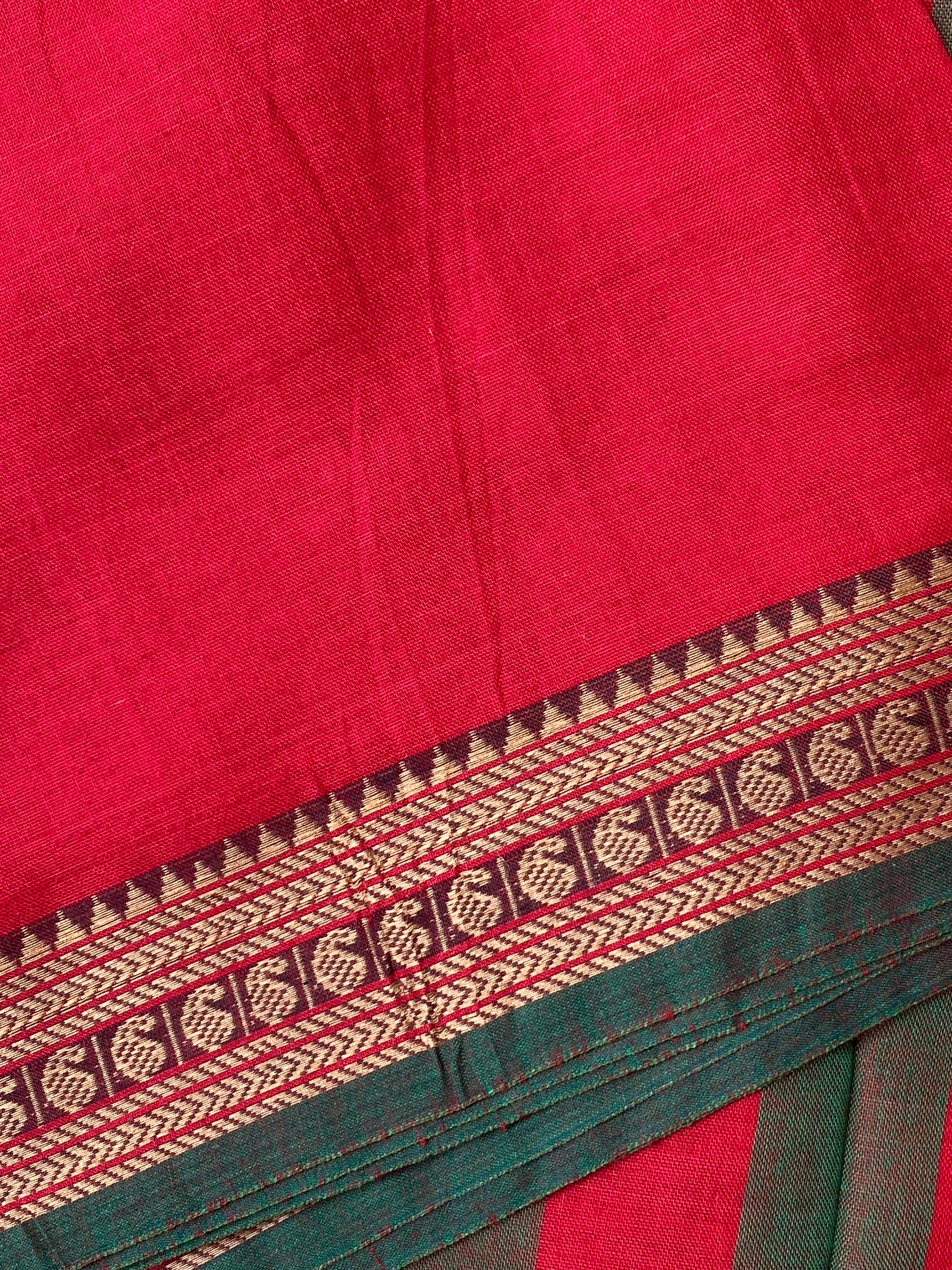 Narayanpet Mango Border - Brick Red