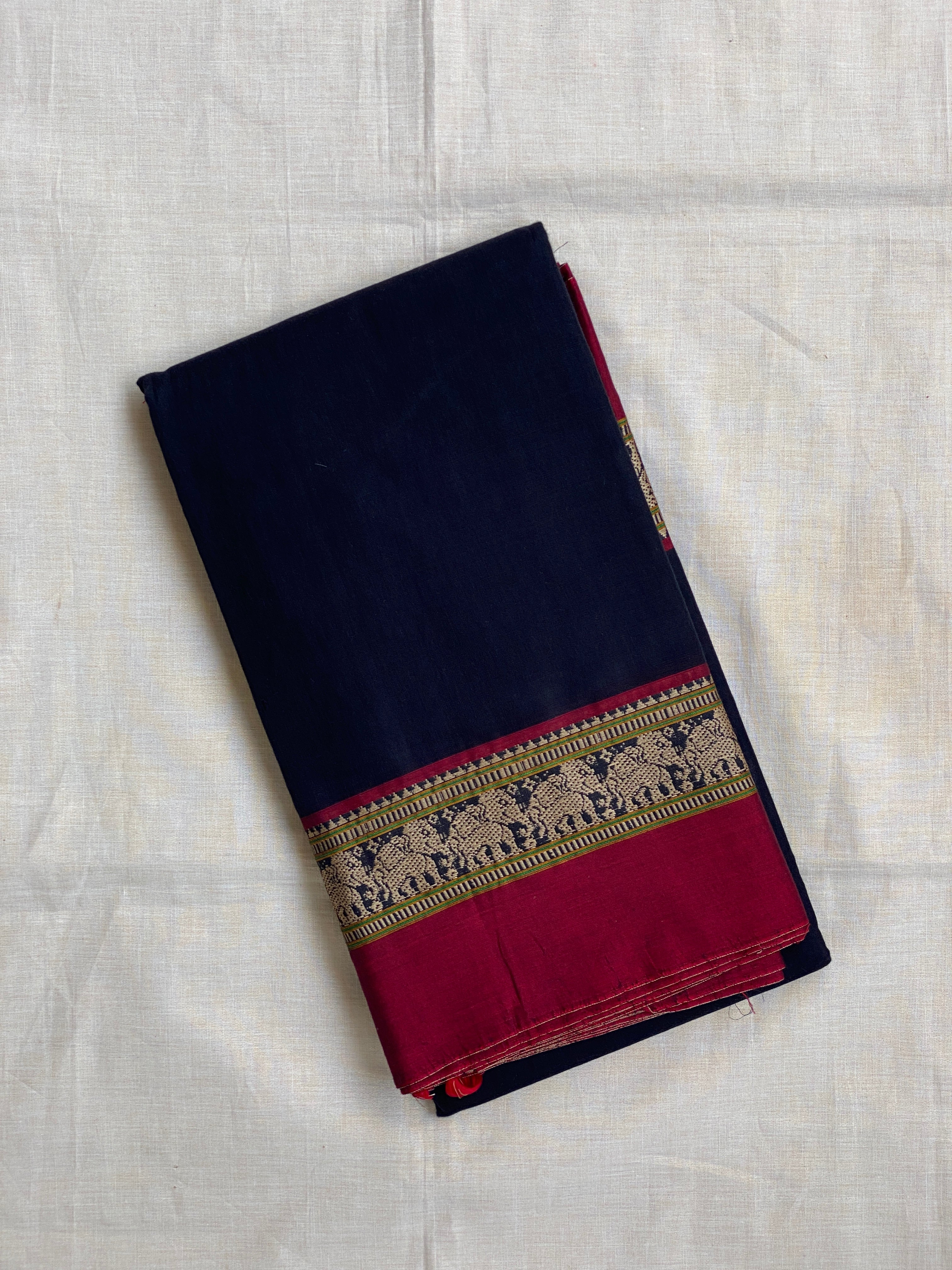 Narayanpet Elephant Border - Black