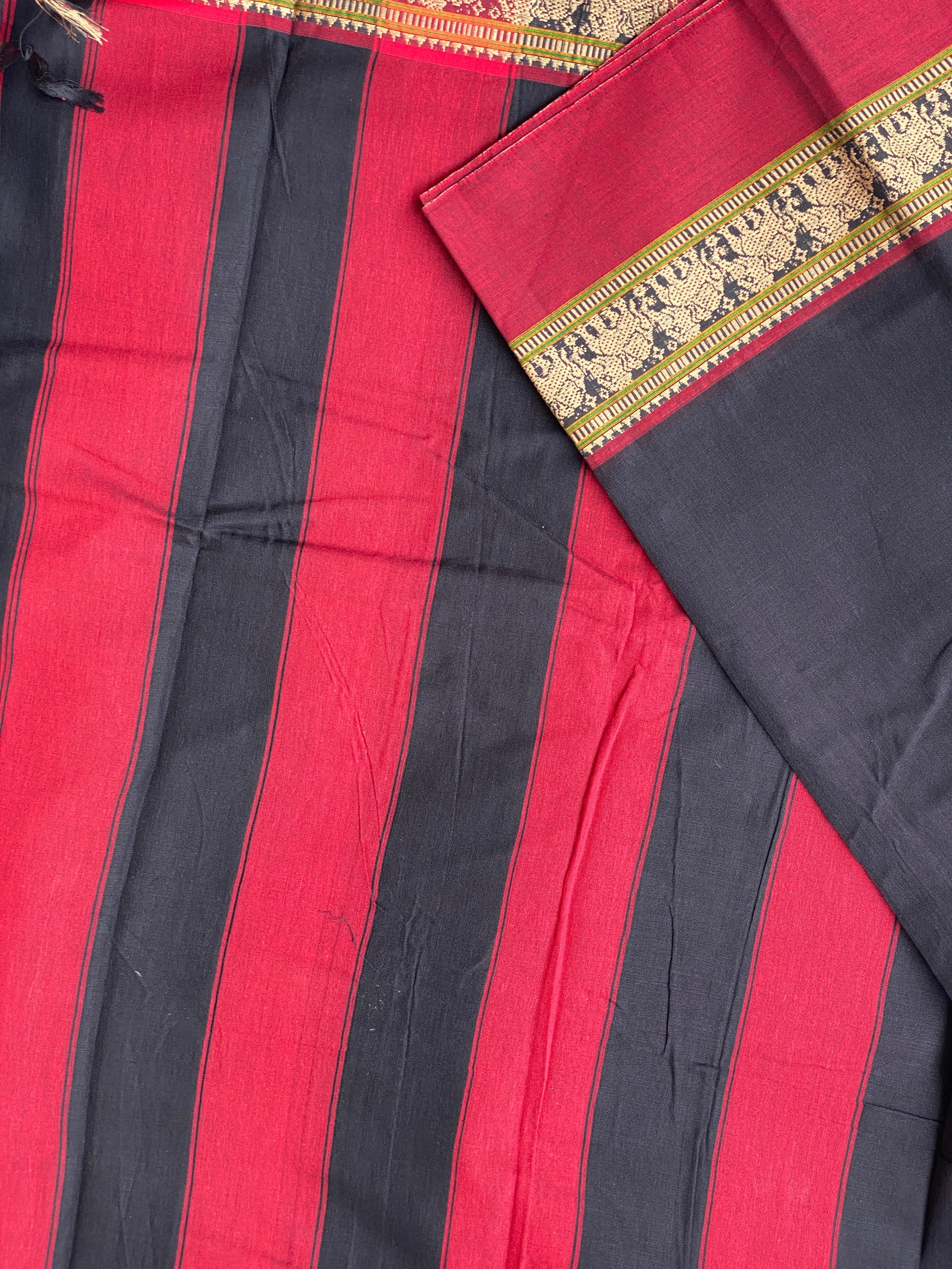 Narayanpet Elephant Border - Black