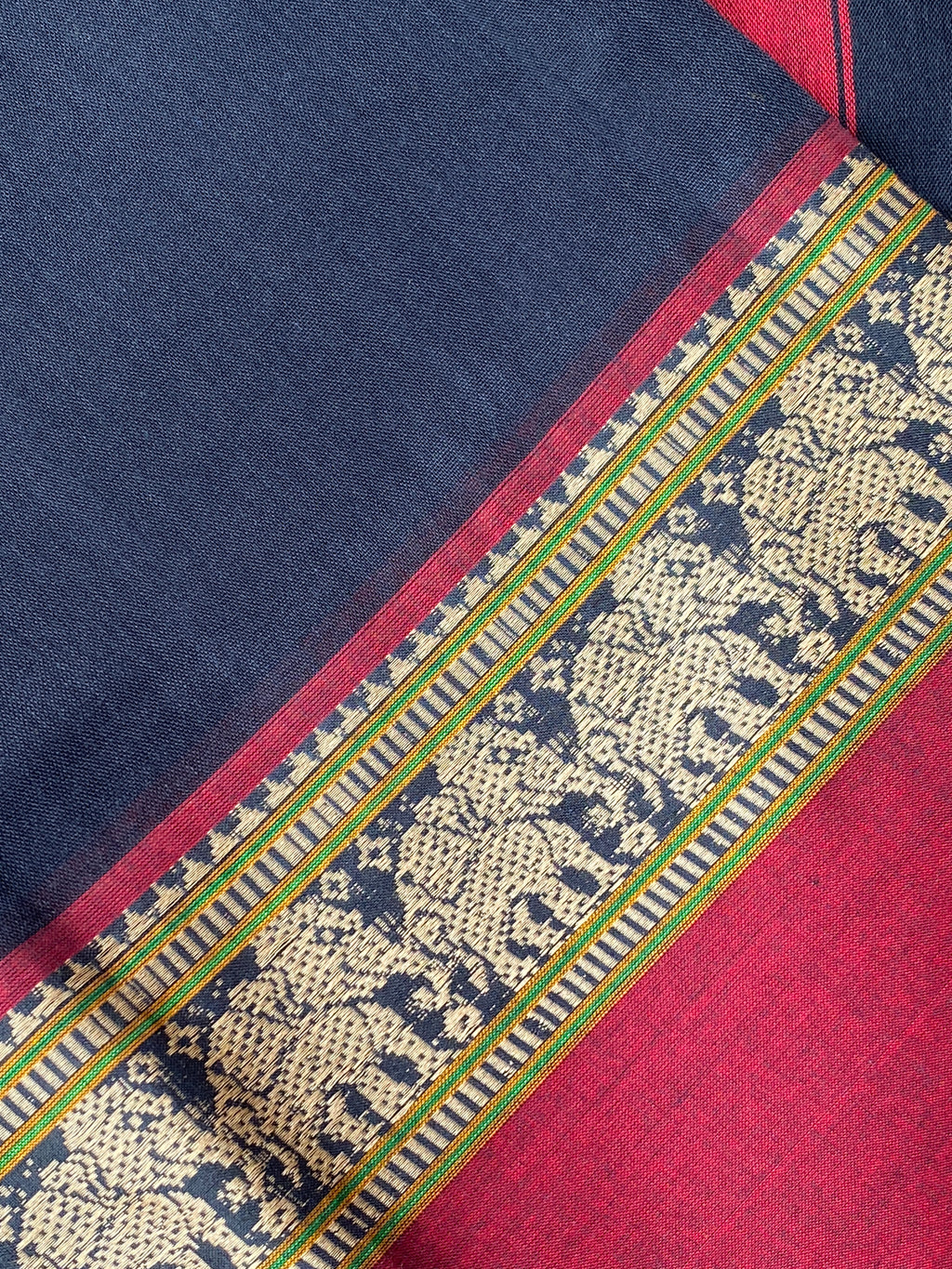 Narayanpet Elephant Border - Black