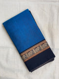Narayanpet Elephant Border - Plain Blue