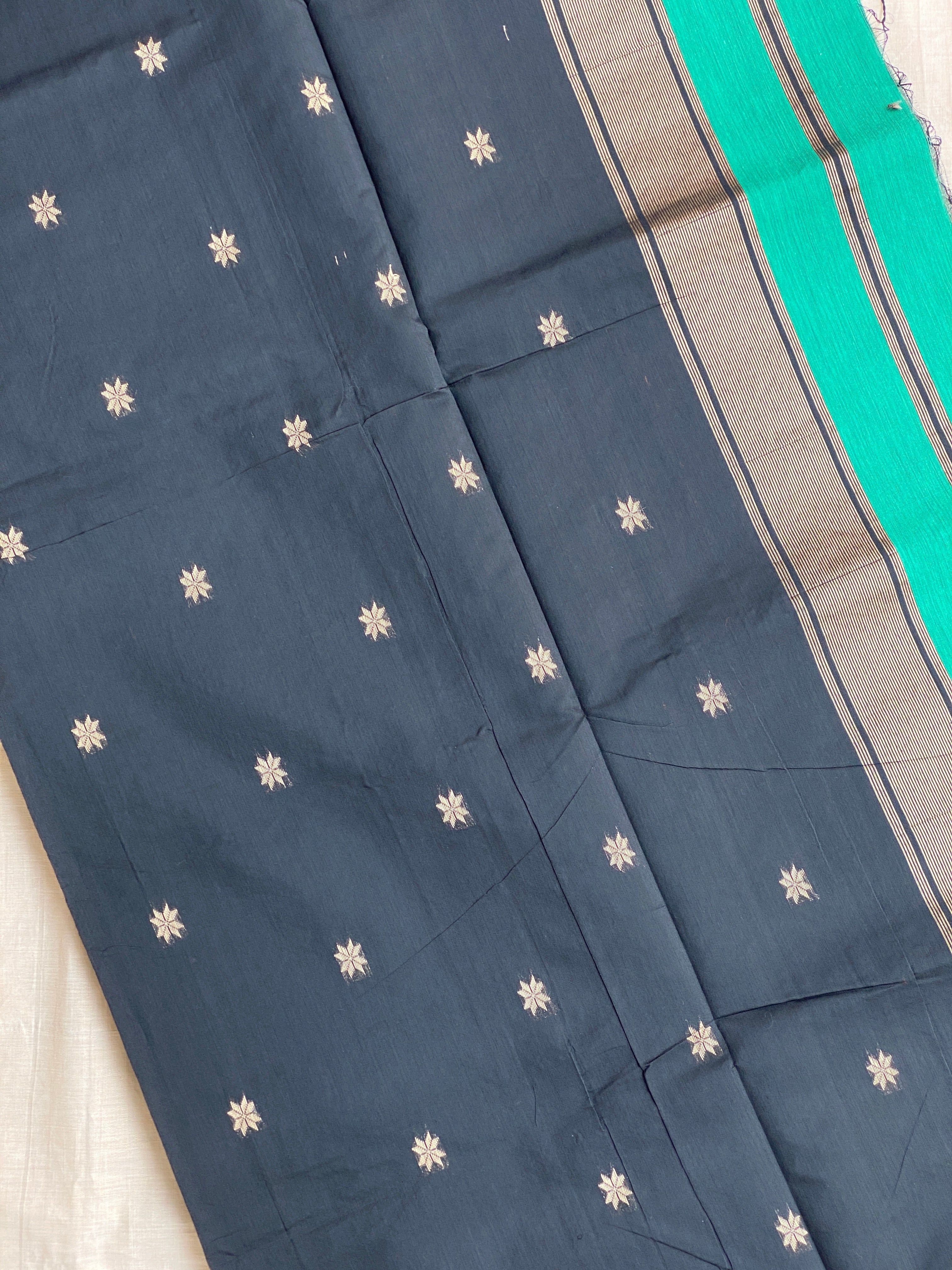 Maheshwari Cotton - Peacock Blue