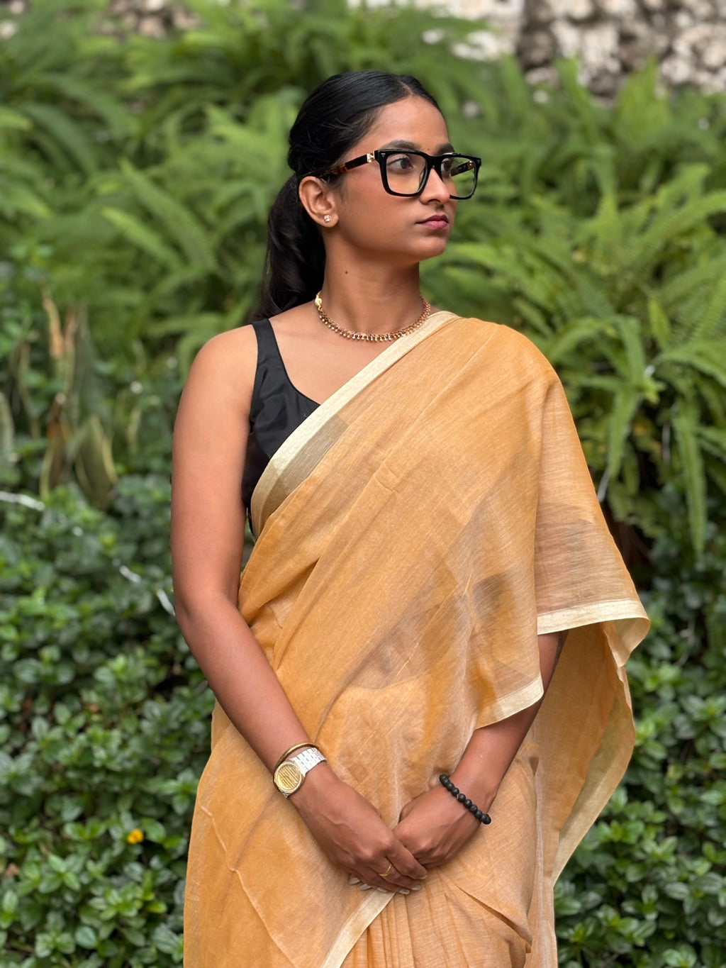 yellow khadi cotton saree