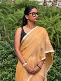 yellow khadi cotton saree
