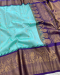 Ice Blue Handloom Gadwal Pattu Saree