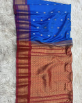 Royal Blue Handloom Gadwal Pattu Saree