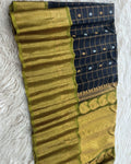 Charcoal Black Handloom Gadwal Pattu Saree