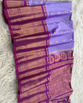 Lavender - Royal Purple Handloom Gadwal Pattu Saree