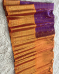 Royal Purple - Golden Border Handloom Gadwal Pattu Saree