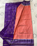 Coral Peach Handloom Pochampally Ikkat Pattu